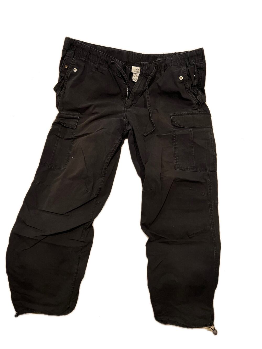 H&M Straight Cargo Black Jeans Mens 40x28